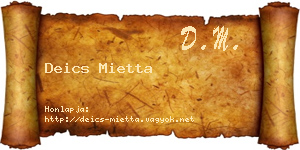 Deics Mietta névjegykártya